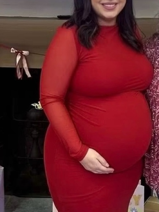 Zesica Dresses & Skirts - Red Long Sleeve Maternity Bodycon Dress